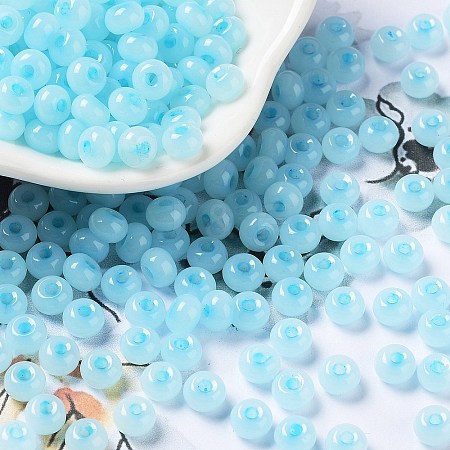 Imitation Jade Glass Seed Beads SEED-Z001-A-A06-1