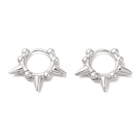 Rack Plating Brass Spike Hoop Earrings for Women EJEW-D059-22P-1