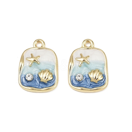 Alloy Rhinestone Pendants X-PALLOY-P311-02G-1