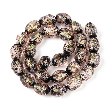 Handmade Foil Lampwork Beads Strands FOIL-T008-07A-1