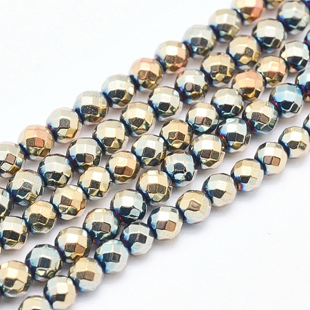 Electroplate Non-magnetic Synthetic Hematite Beads Strands X-G-L486-C-19-1