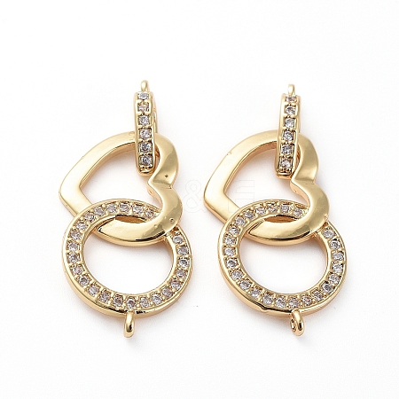 Brass Micro Pave Clear Cubic Zirconia Links Connectors X-ZIRC-L076-035G-1