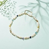 ABS Imitation Pearl & Natural Mixed Gemstone Chips Beaded Necklace for Women NJEW-JN03919-2