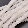 Rondelle Natural White Jade Beads Strands G-P109-23-3