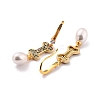Bone with Imitation Pearl Beads Sparkling Cubic Zirconia Dangle Earrings for Her ZIRC-C025-29G-2