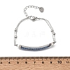 Heart Bar 304 Stainless Steel & Rhinestone Link Bracelets BJEW-A167-01P-03-3