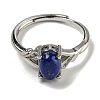 Oval Natural Lapis Lazuli Adjustable Rings RJEW-Q818-01P-05A-3