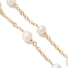 Natural Cultured Freshwater Pearl Potato Bead with Brass Cable Chain Slider Bracelet Making AJEW-JB01576-3