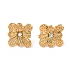 304 Stainless Steel Inlay Rhinestone Stud Earrings EJEW-S227-08G-1