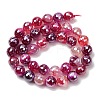 Electroplated Natural Agate Beads Strands G-B191-A07-10mm-06-4