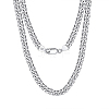 925 Sterling Silver Cuban Link Chain Necklace NJEW-I124-002-A-1