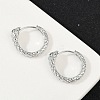 Brass Green Cubic Zirconia Hoop Earrings EJEW-Q016-12P-5