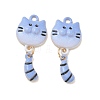 Spray Painted Alloy Enamel Pendants ENAM-K076-38G-03-1