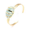 Natural Amazonite Horse Eye Beaded Cuff Bangle G-D458-01G-06-RS-4