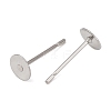 Tarnish Resistant 316 Surgical Stainless Steel Flat Round Blank Peg Stud Earring Settings STAS-R073-05-1