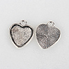Tibetan Style Alloy Pendant Cabochon Settings TIBEP-N003-13AS-2