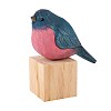 Wooden Pink Robin and Block Ornaments JX683A-1