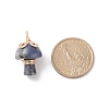 4Pcs 4 Styles Natural Mixed Stone Copper Wire Wrapped Pendants PALLOY-TA00006-3