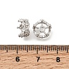 Brass Micro Pave Clear Cubic Zirconia Spacer Beads KK-Z156-08P-03-2