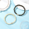 2Pcs 2 Colors Plating Acrylic Round Beads Stretch Bracelets for Men Women BJEW-JB12080-1
