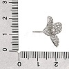Brass Micro Pave Cubic Zirconia Stud Earring Findings with Loops CU-CBA1682-05P-3