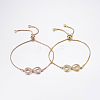 Adjustable Brass Micro Pave Cubic Zirconia Bolo Bracelets BJEW-F302-11-1
