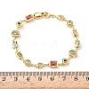 Brass Micro Pave Colorful Cubic Zirconia Link Chain Bracelets BJEW-G764-04G-5