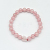 Fashionable Heart & Round Natural Rose Quartz Beaded Stretch Bracelets for Women Men EN4450-6-1