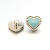 Heart Shaped Acrylic Enamel Shank Buttons for Clothes Design BUTT-F045-03-1
