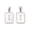 304 Stainless Steel Pave Shell Pendants STAS-G327-01P-I-1