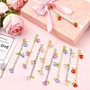 10Pcs 5 Colors Flower Acrylic Pendant Decorations HJEW-FS00087-6