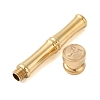 Golden Tone Brass Wax Seal Stamp Head with Bamboo Stick Shaped Handle STAM-K001-05G-Y-2