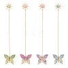 4Pcs Butterfly Sun Acrylic & Alloy Resin Charm Bookmark AJEW-TA00044-1