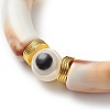 8Pcs 8 Color Acrylic Curved Tube & Plastic Evil Eye Beaded Stretch Bracelets Set BJEW-JB08963-5