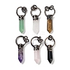 Natural Mixed Stone Faceted Pointed Bullet Pendants G-A221-03-1