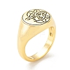 Brass Signet Ring for Women RJEW-E058-01G-04-1