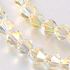 Electroplate Faceted Bicone Glass Beads Strands EGLA-P017-4mm-14-2