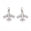 Brass Micro Pave Cubic Zirconia Pendants KK-T070-82P-1