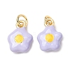 Brass Enamel Pendants KK-CJC21A4-01G-01-RS-1