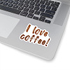 50Pcs Coffee PVC Stickers PW-WG50366-01-4