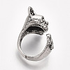 Alloy Puppy Cuff Finger Rings RJEW-T008-09-3