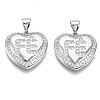 Brass Micro Pave Cubic Zirconia Pendants ZIRC-S061-192P-NF-1