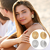 2 Pairs 2 Colors Oval Brass Studs Earrings for Women KK-UN0004-93-5