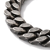 PVD Vacuum Plating 201 Stainless Steel Cuban Link Chain Bracelets for Women Men BJEW-H612-02AS-2