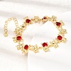 Brass Micro Pave Cubic Zirconia Link Chain Bracelets for Women BJEW-D457-01G-01-3