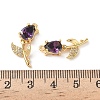 Brass Micro Pave Cubic Zirconia Pendants KK-D504-09A-G-3