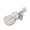 304 Stainless Steel Micro Pave Clear Cubic Zirconia Charms CU-CBAB6EC-21P-2