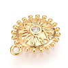 Brass Micro Pave Clear Cubic Zirconia Pendants KK-T075-21G-2