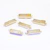 Electroplated Natural Druzy Agate Links/Connectors G-G656-02C-1