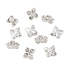 2 Holes Letter X Silver Color Plated Alloy Grade A Rhinestone Multi-Strand Links X-RSB058-S-2